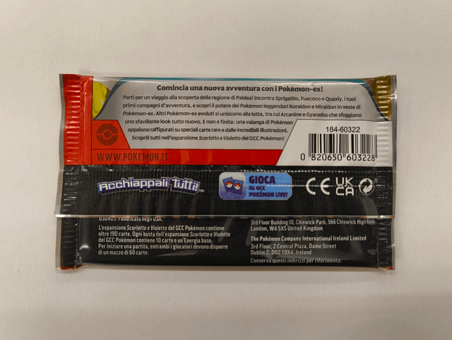 Pokémon Scarlatto e Violetto bustina singola(10 carte)